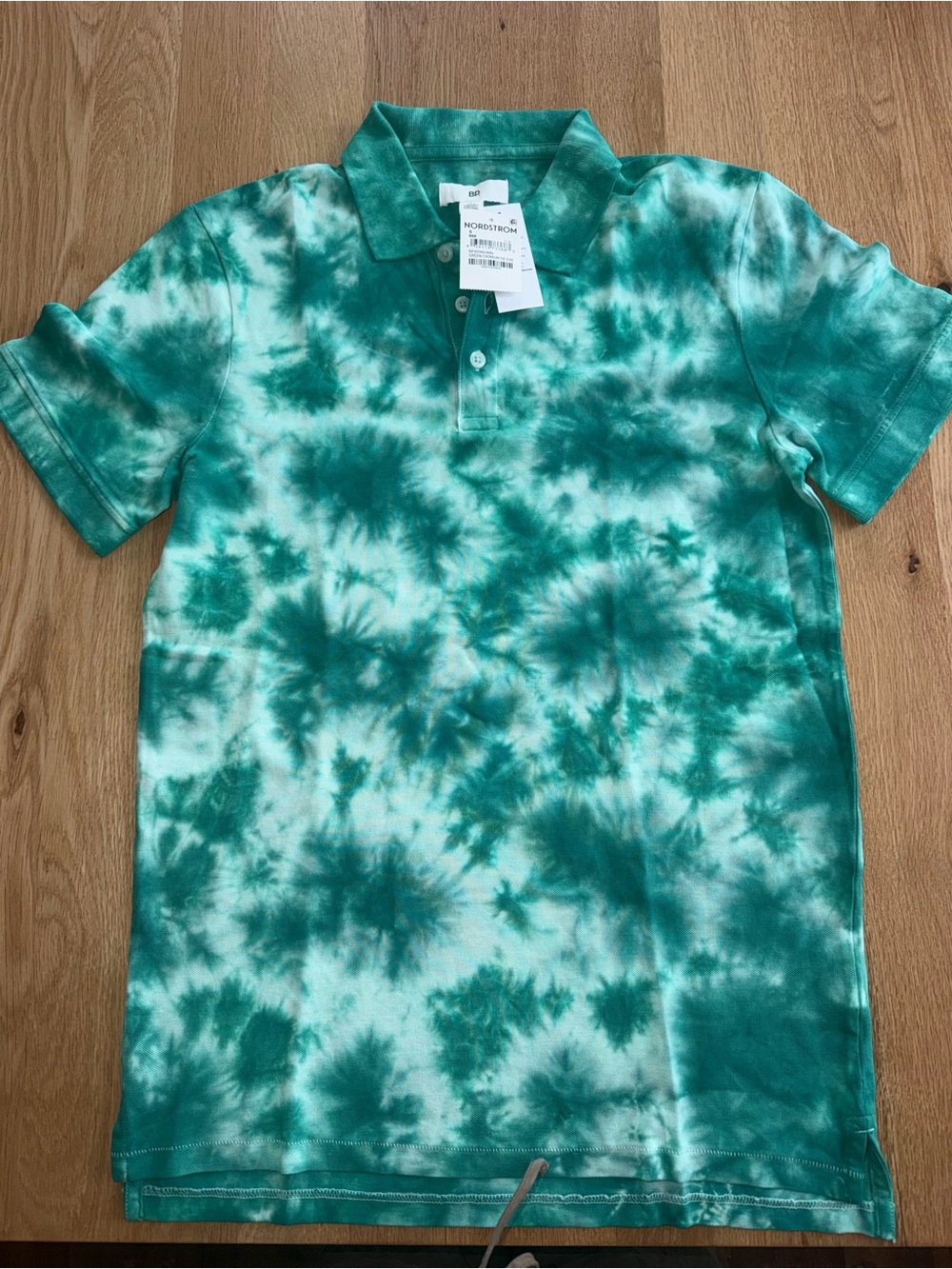 bp Green Tie-Dye Polo Shirt